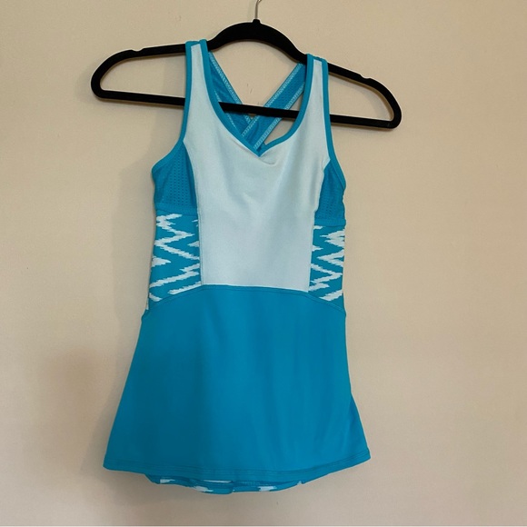 Lululemon Ivivva Blue Chevron Active Tank 14 - Picture 1 of 3